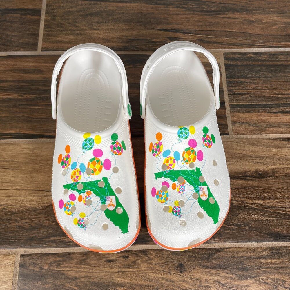 CROCS Classic DTP Balloon Clog Shoes Womens Size 11 White Disney Parks Slip On - Picture 11 of 14
